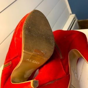 Aldo red suede heeled booties 5
